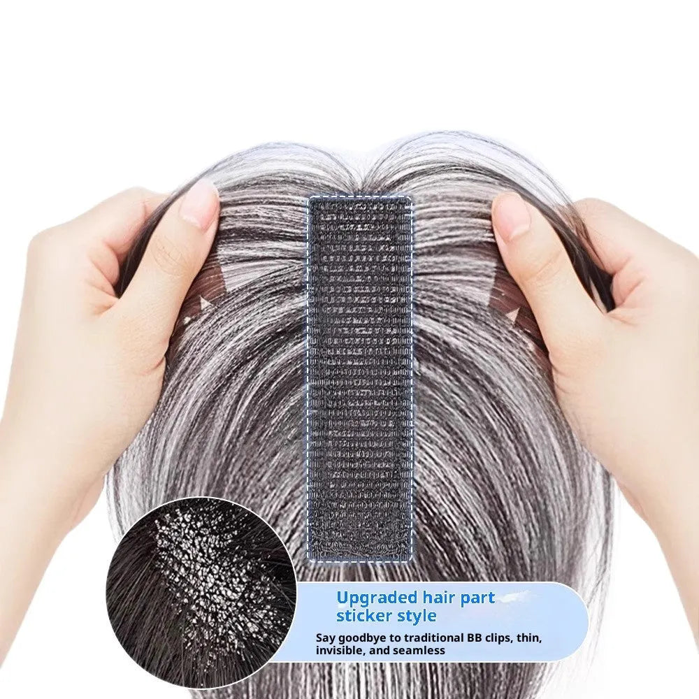 Velcro head bangs wig set with hand-woven real hair or chemical fibre fringe in natural colour or caramel mocha