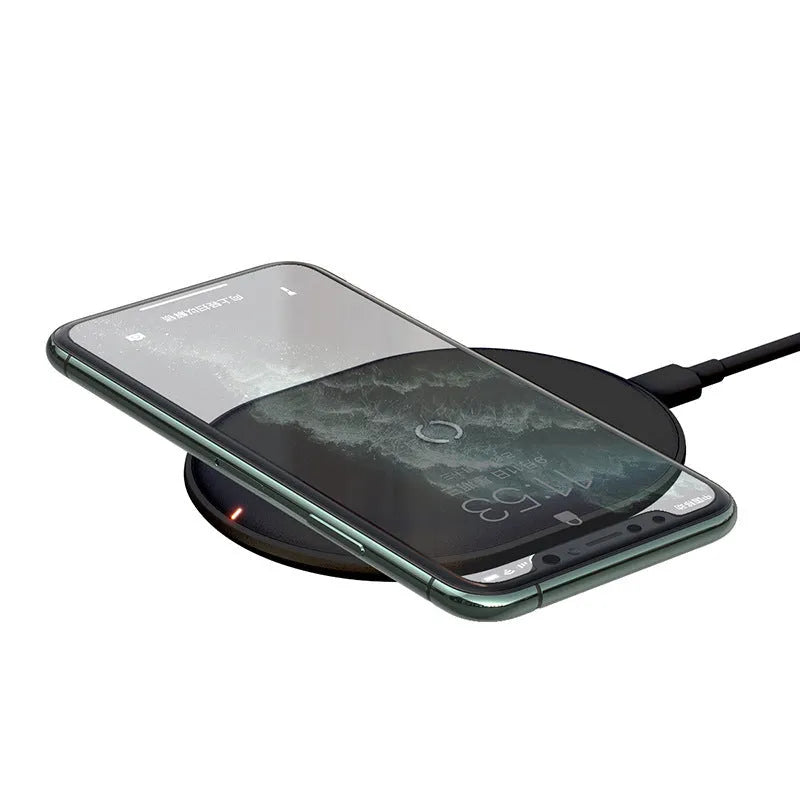 Baseus rough 15W wireless charging pad in black colour with Type-C port