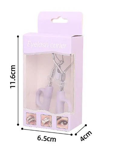 Lightweight eyelash curler with scissor handle in pink or purple colour options