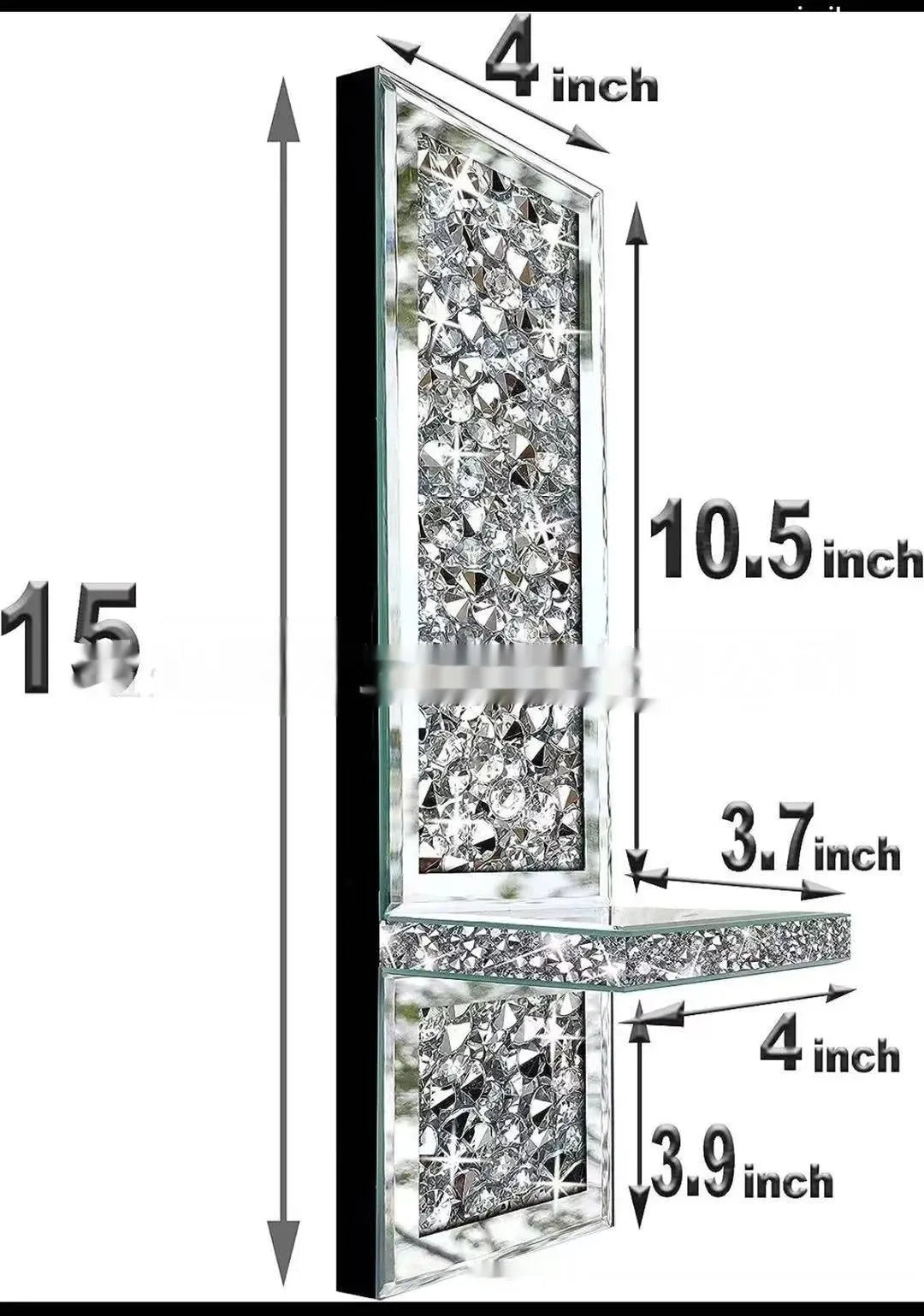 Pair of silver mirror glass candlestick holders for wall mounting, modern minimalist style