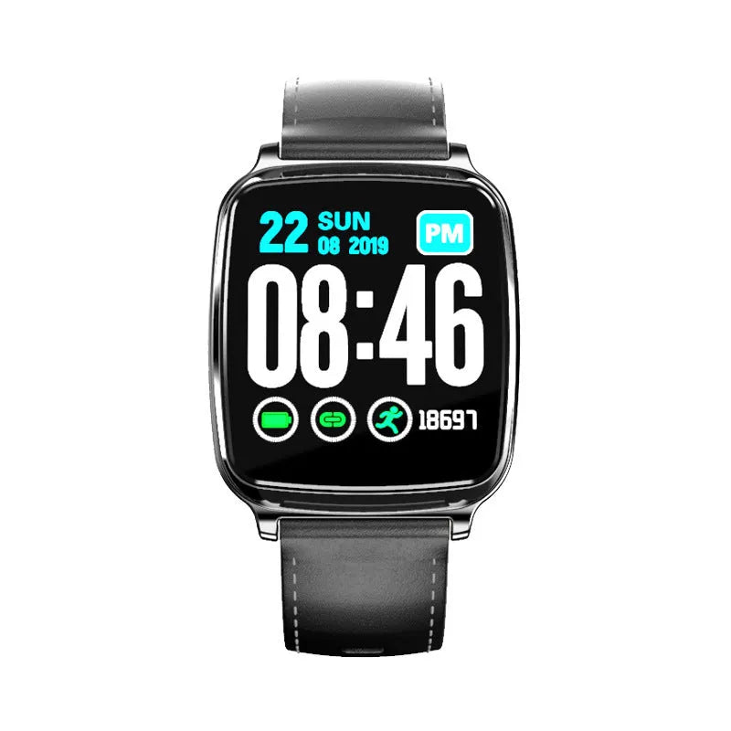 M8 smart fitness bracelet with zinc alloy body and TPU strap on a wrist, displaying heart rate data.