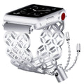 Stainless steel metal watch band compatible with Apple Watch Series with butterfly clasp