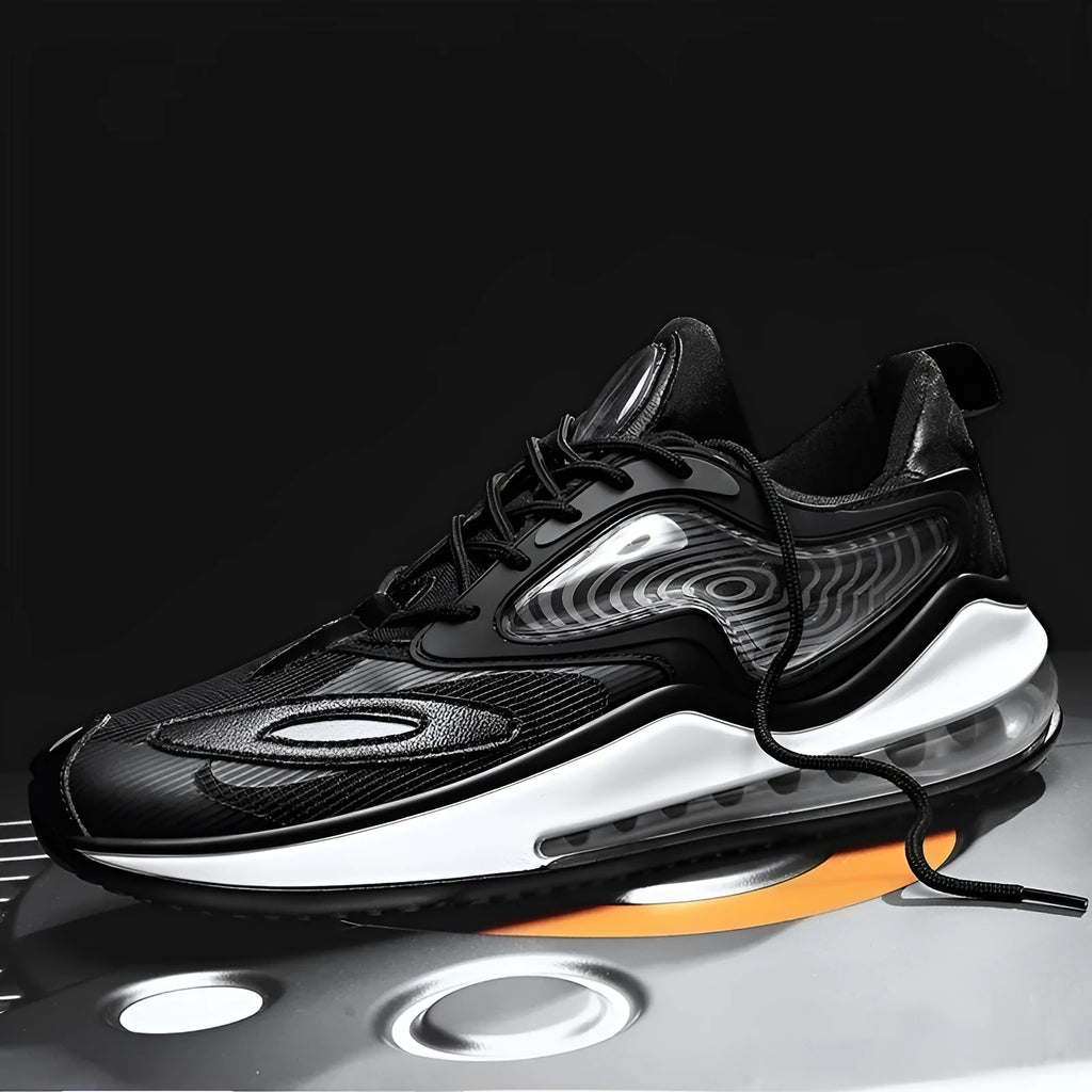Summer air cushion height increasing men's shoes in Space Black or Space White with rubber sole
