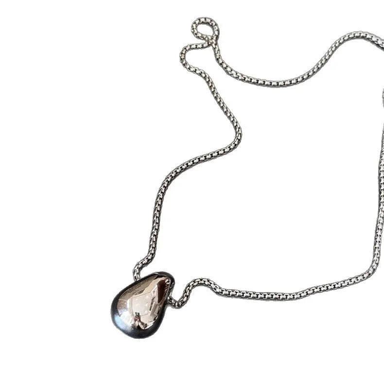 Alloy water drop pendant necklace set for women in simple geometry style with electroplated finish