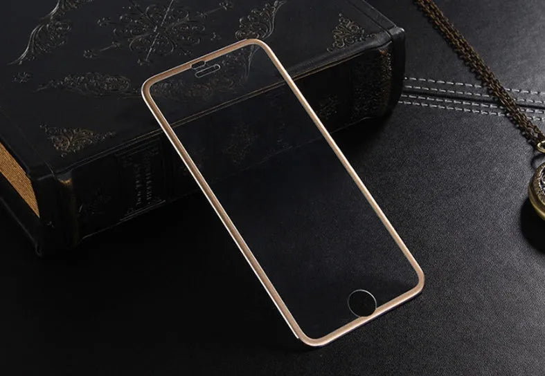 Titanium alloy tempered glass screen protector for iPhone in black, 3D full screen cover with anti-scratch properties