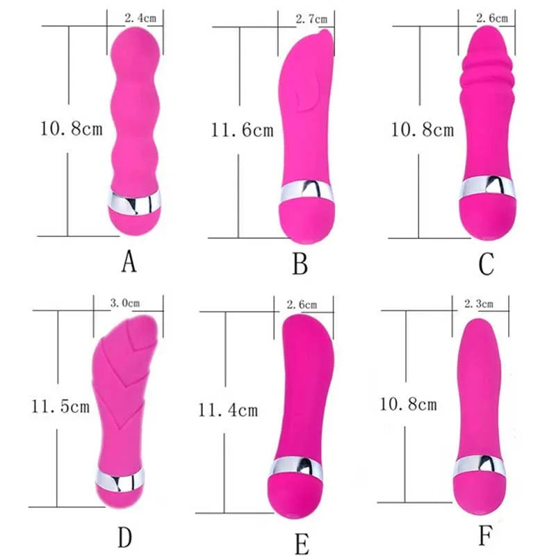 Realistic mini dildo vibrator with six style options for women's personal pleasure