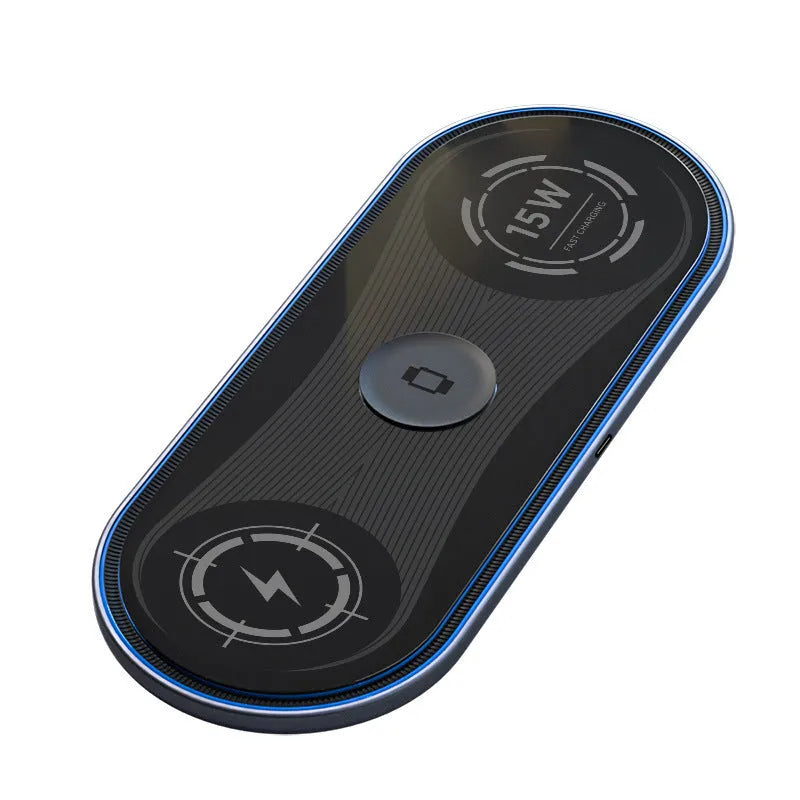 Flat 3-in-1 wireless charger with ambient light indication function White colour option