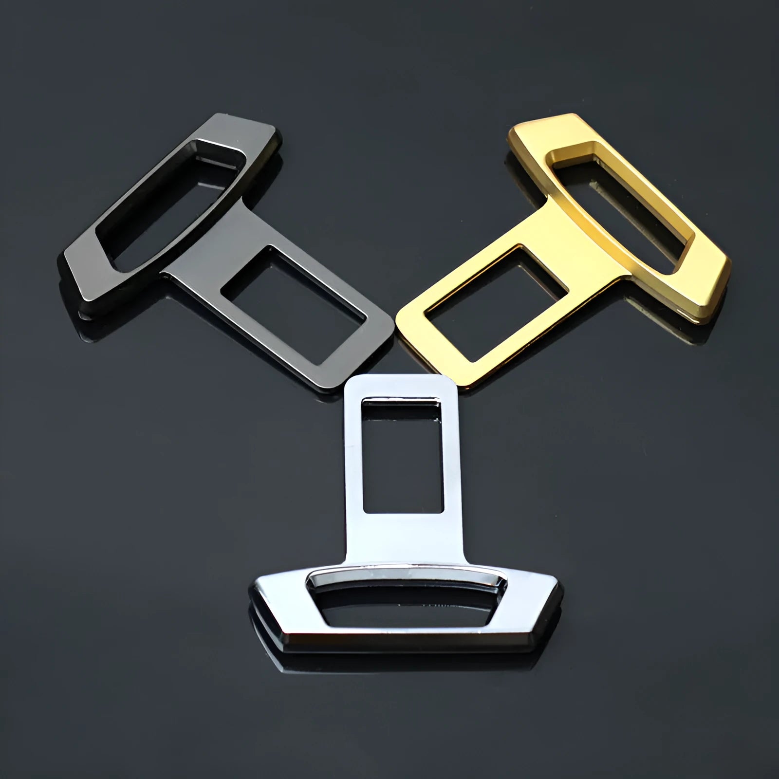 Aluminium car interior silencer insert in matte black, gold, and silver colour options.