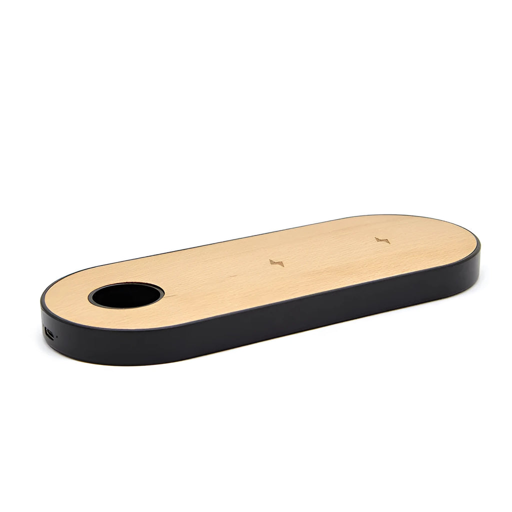 Wooden bamboo wireless charging pad with ultra-thin design for mobile phones