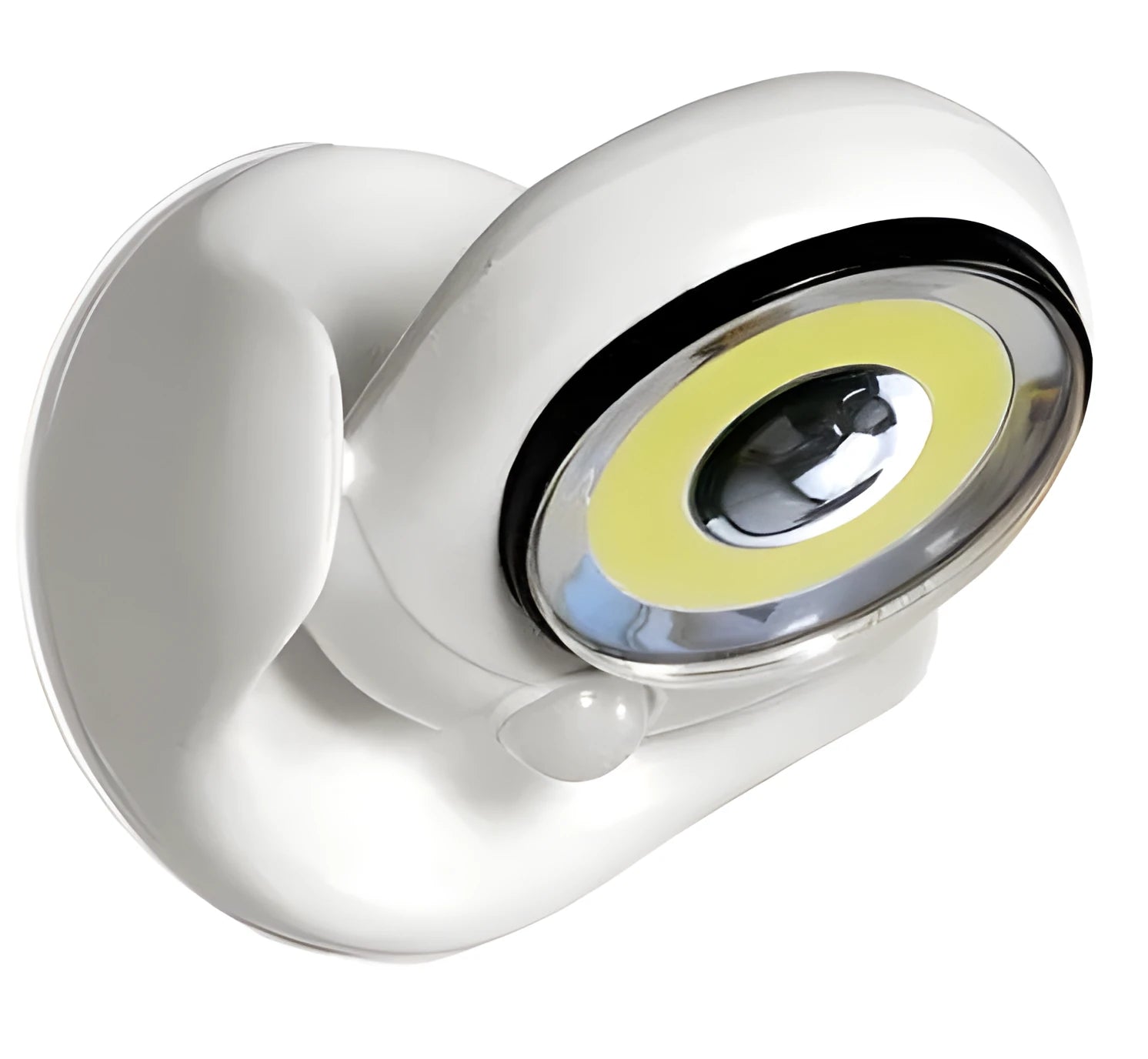 White Atomic Angel induction night light with ABS plastic housing and decorative angel design