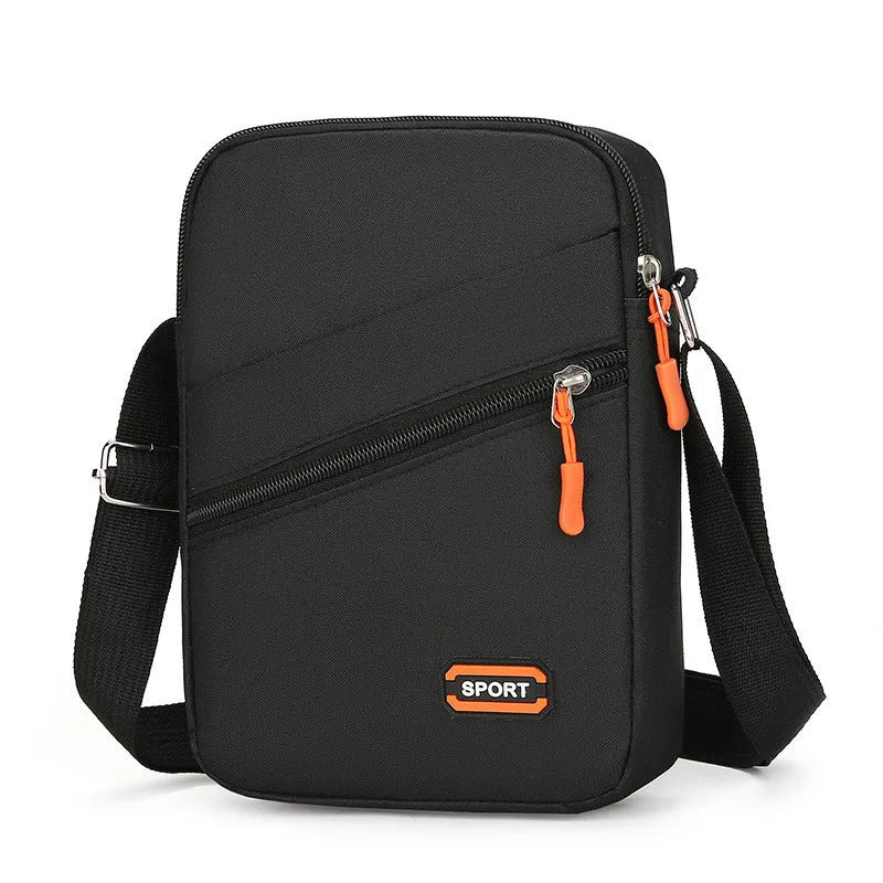 Solid colour crossbody commuter bag in Oxford cloth with ultra-light design and polyester lining