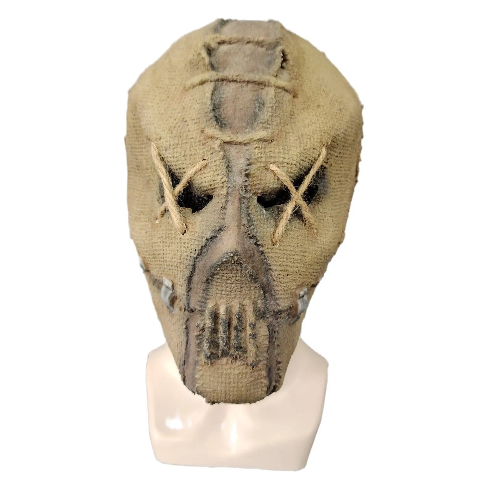 Latex scar skull horror mask head cover for Halloween costumes measuring 31cm tall
