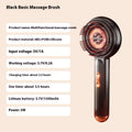 Black or red household massage hair comb with red and blue lights, showing Type-C charging port and plastic body