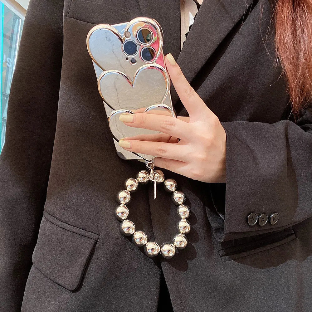 Electroplating love three-dimensional TPU phone case for iPhone with love motif on back