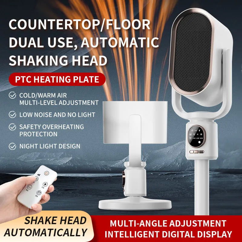 Desktop warm air blower whole house heater in colour N6 with touch control panel and timer display