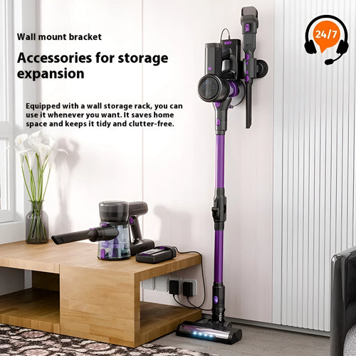 Brushless large suction foldable handheld vacuum cleaner 250W black and purple standard