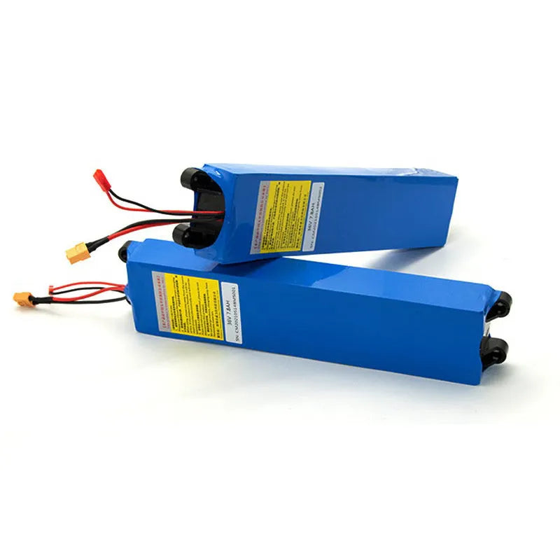 36V lithium battery pack for electric scooters with three capacity options displayed