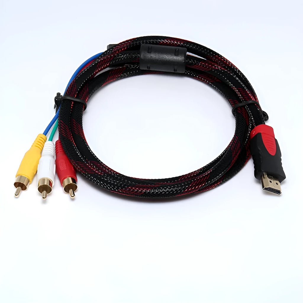 HDMI to AV15 M conversion wire showing both connector ends and 1.5 metre cable length