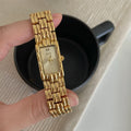 Women's mid-ancient Ins watch with stainless steel bracelet, 15mm white dial, and butterfly buckle