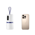 White cylindrical mini air dryer, 85x85x166mm, with drying bag and PTC heating, under 500W