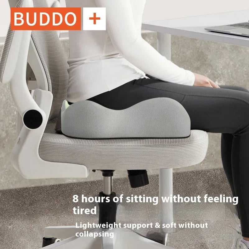 Memory foam seat cushion for office chairs in a grey colour option.