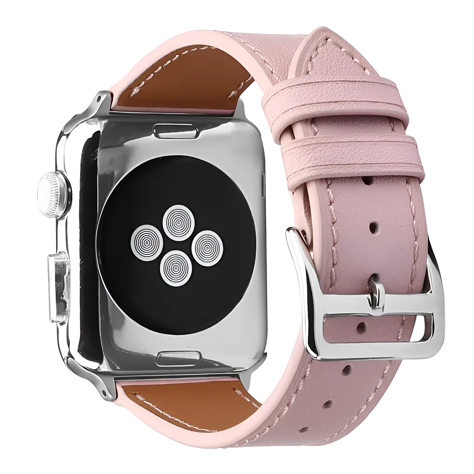 Pink cowhide leather smart watch strap for Apple Watch 1-4, 38mm or 42mm size option, lightweight about 15g