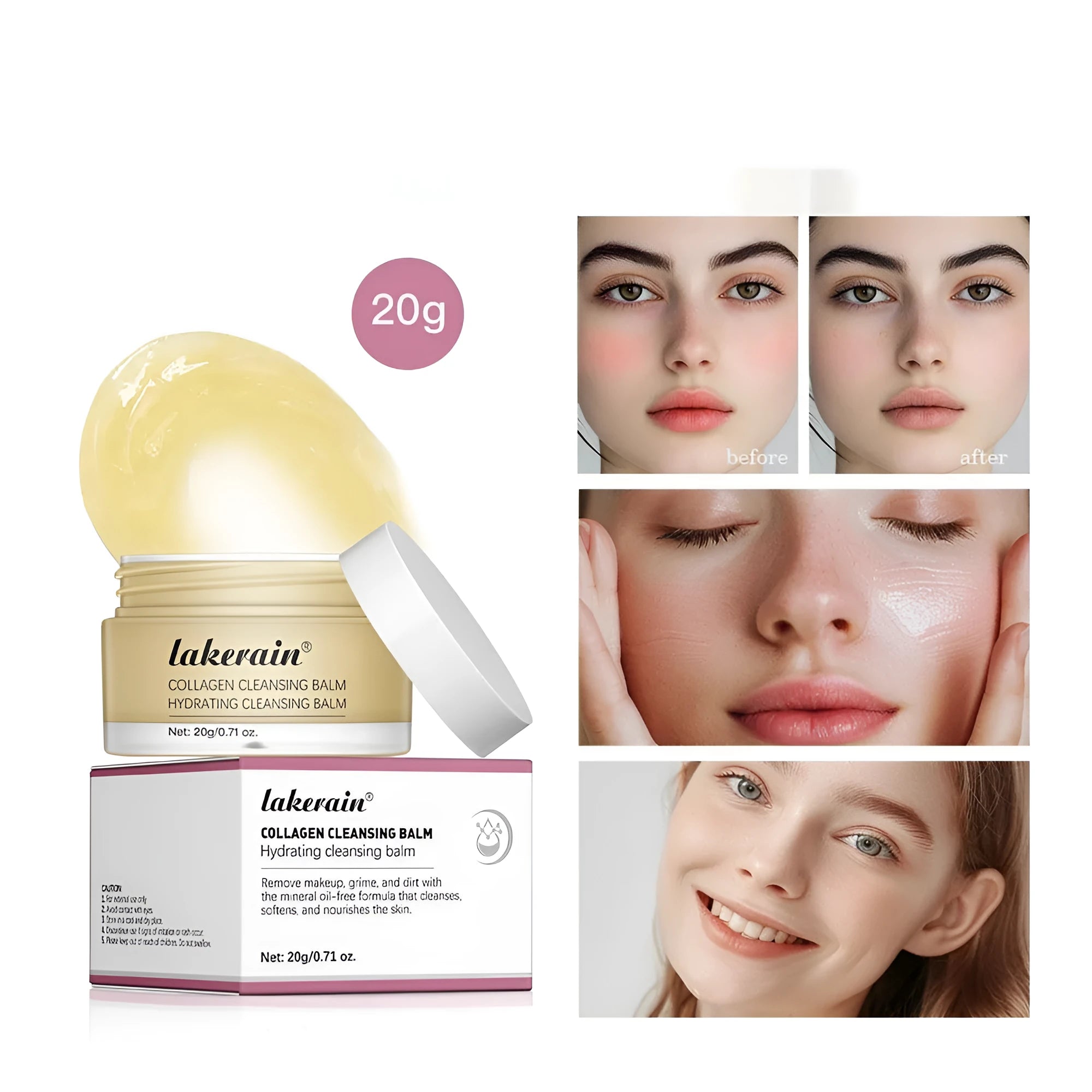 Makeup remover cleansing cream jar in choice of rose, original or fragrance-free scents 20g