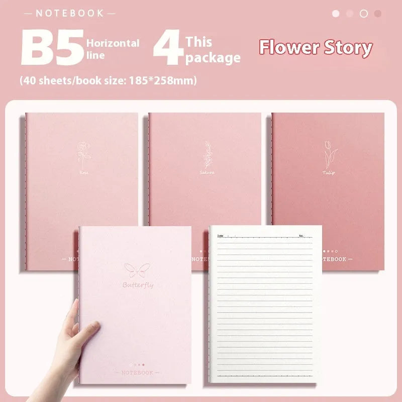 Pack of four gradient colour creative trend notebooks with 60 sheets of 75g wood-free paper each