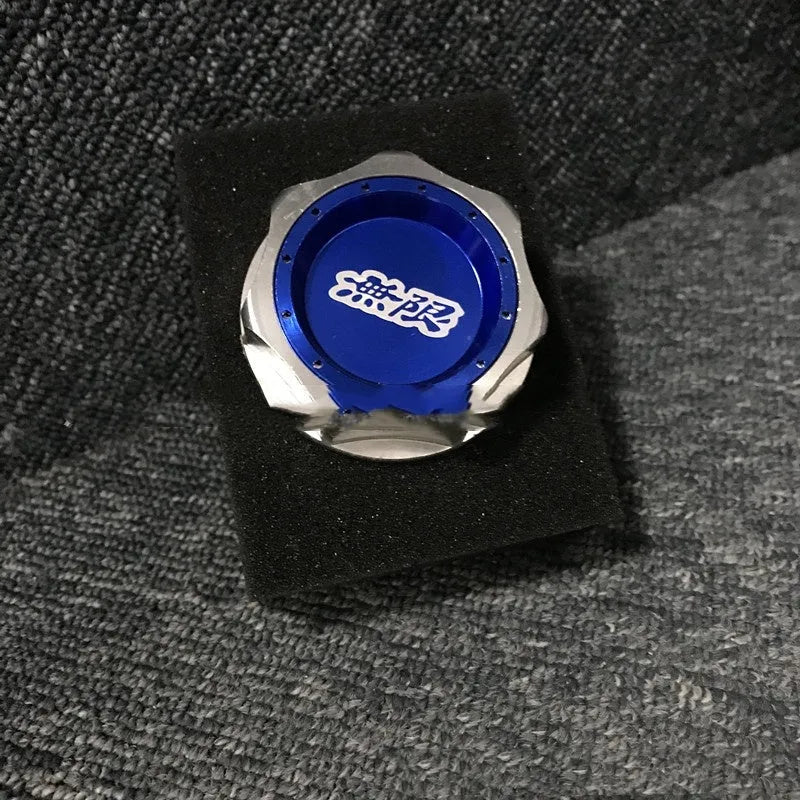 Aluminium alloy oil filter cap for Honda in red, blue, silver, black, purple, and gold colour options.