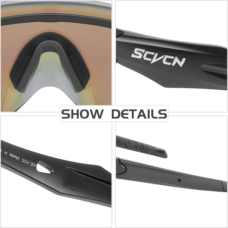 Frameless windproof sports glasses with a colourful integrated lens, shown in a 02 style colour.