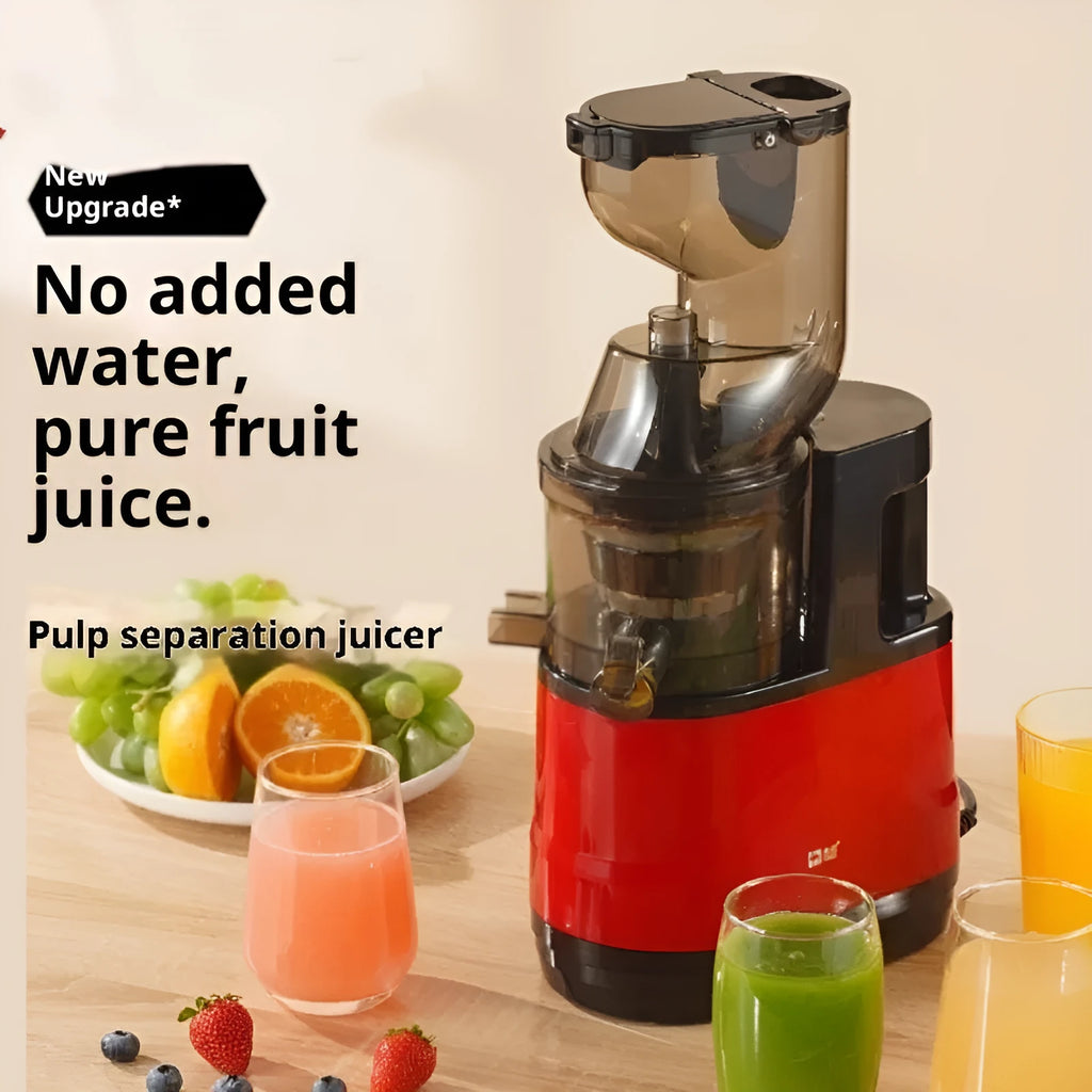 High-power household juice extractor with vertical screw rod cutter head, small caliber, and charging portable design