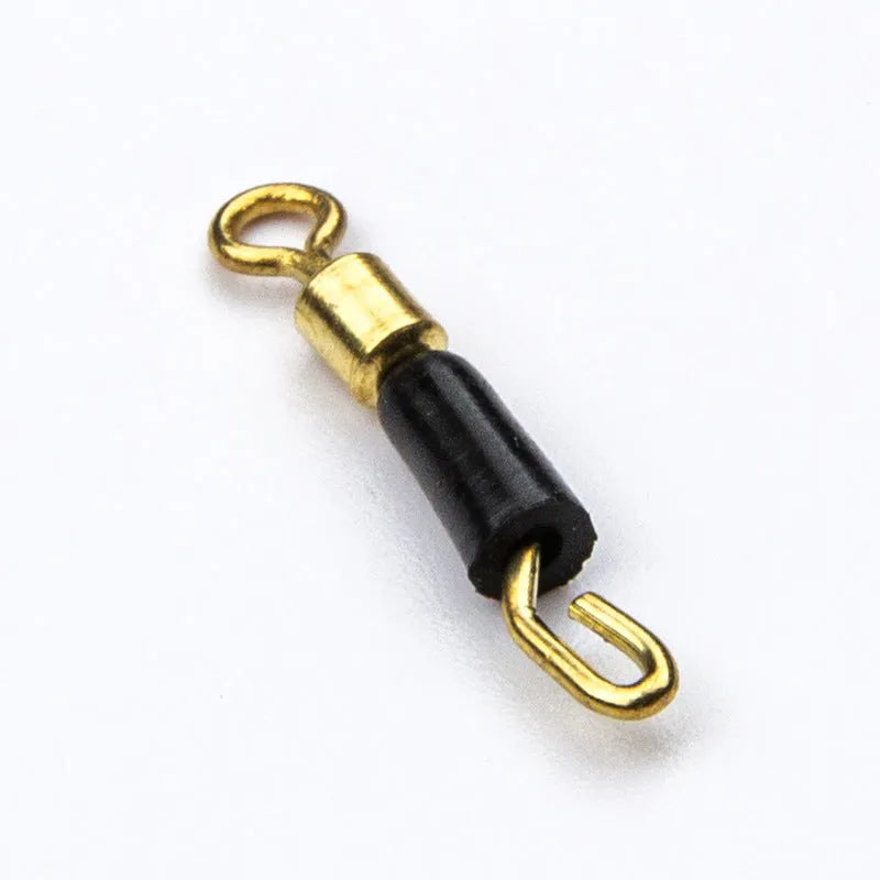 Fishing swivel pin with wire clip and silicone opening mechanism in three available sizes