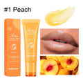 Women's flavoured lip gloss in berry, grape, grapefruit, and yellow peach variants for a natural finish.