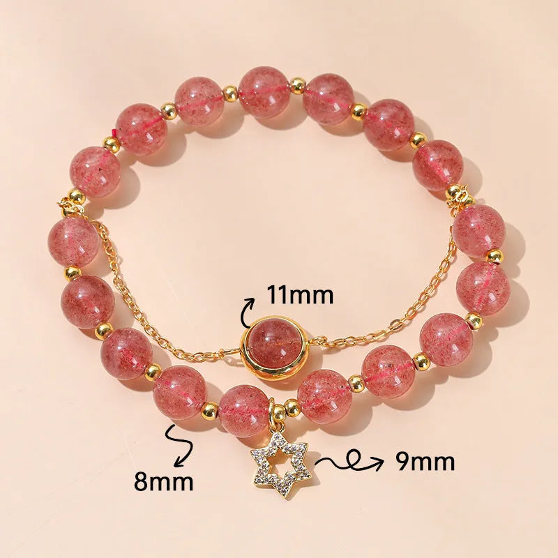 Crystal agate design bracelet with manual processing and natural colour bead options
