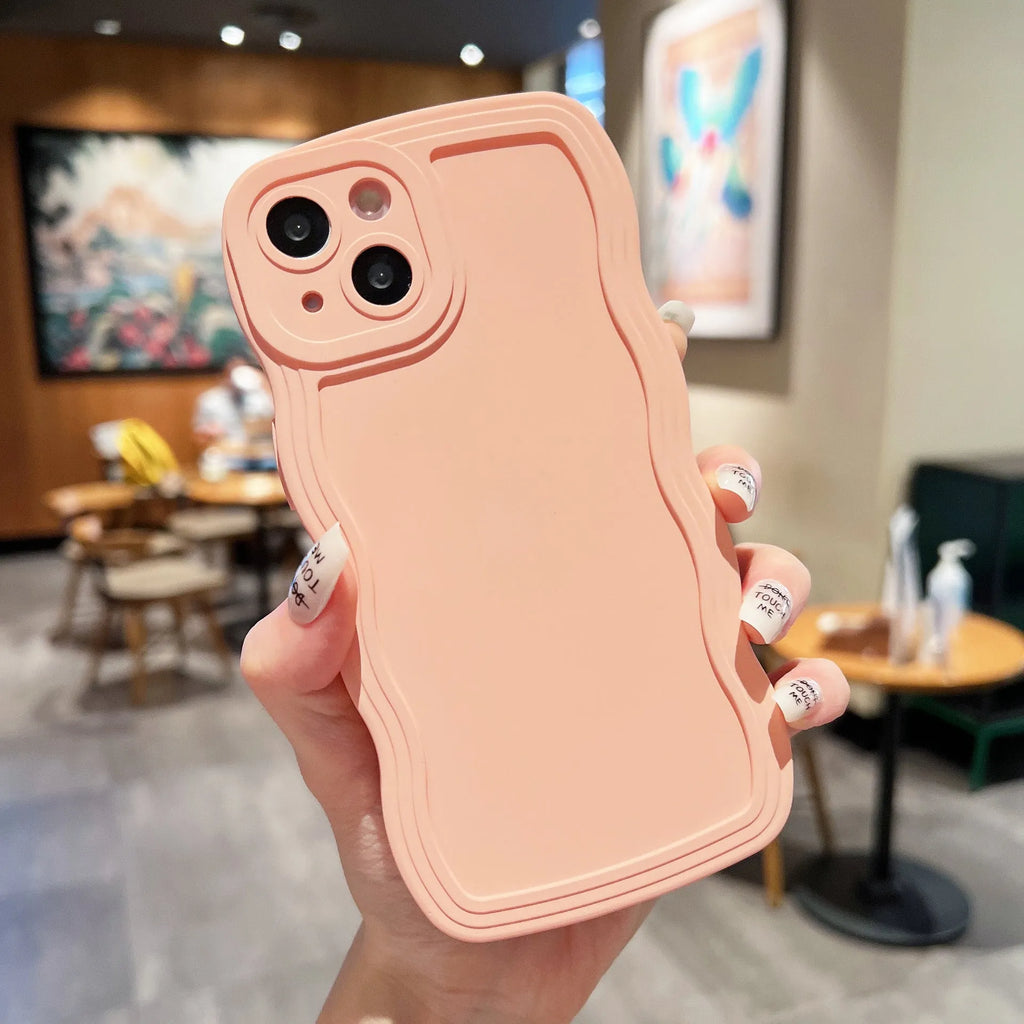 Simple silicone phone case for Apple iPhone with solid colour rear cover