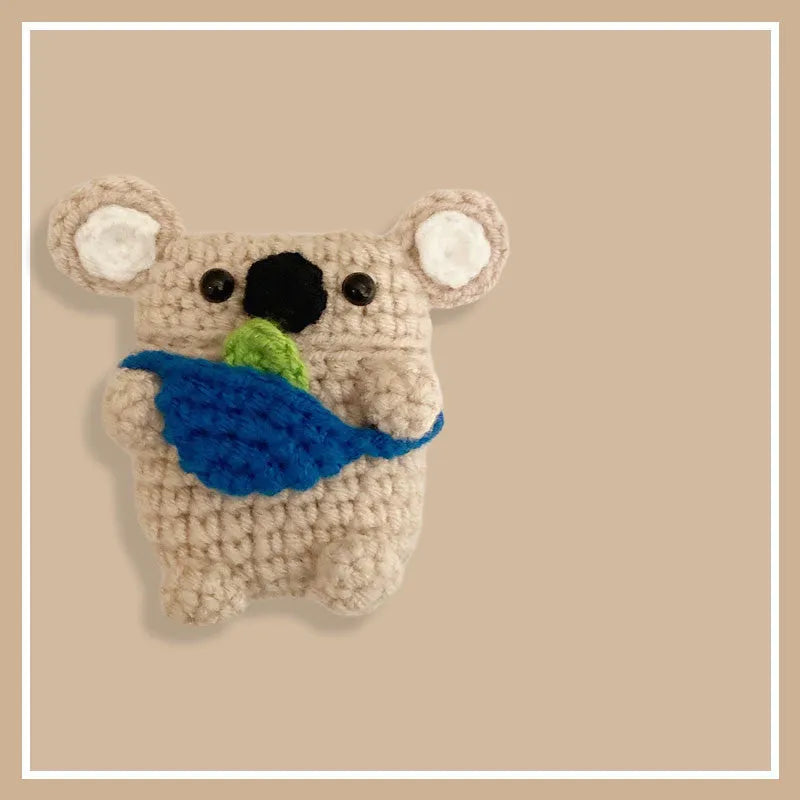 Handmade knitted backpack koala bear design protective sleeve for Apple AirPods charging case