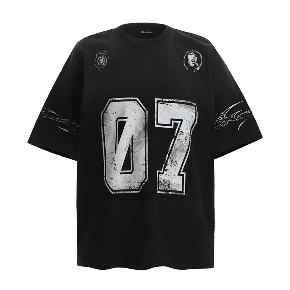 Men's plain cotton short-sleeved t-shirt in white and black, showing front view on a hanger.
