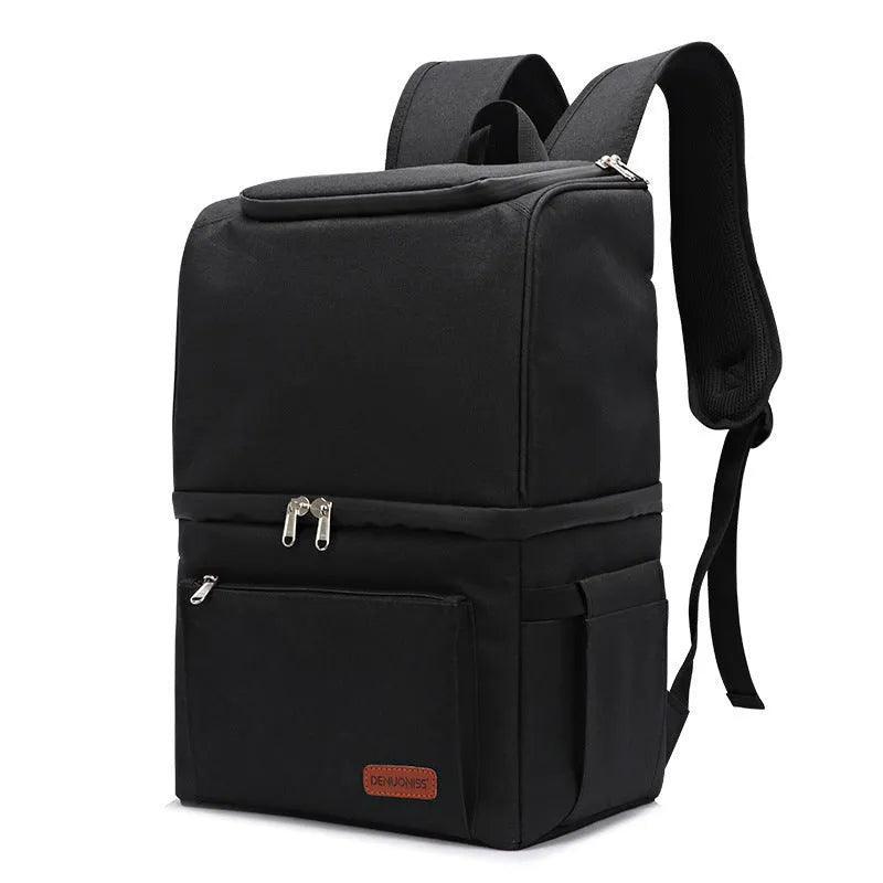 Double layer insulated backpack cooler with 22L capacity in waterproof Oxford cloth