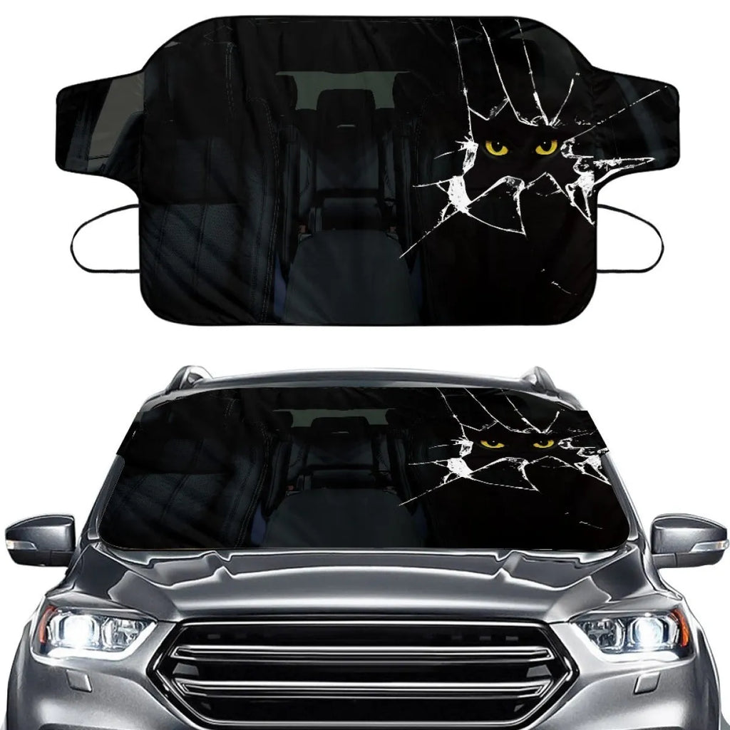 Car snow protection front gear cover made of aluminium foam polyester fabric, size 130cm by 70cm.