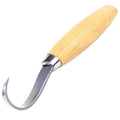FastCraft curve carving knife with stainless steel blade and wooden handle for woodworking
