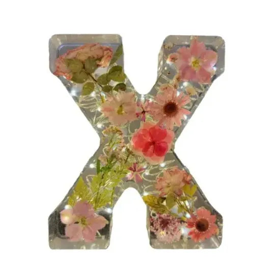 Transparent resin night light ornament with custom letter design 15cm square modern simplicity