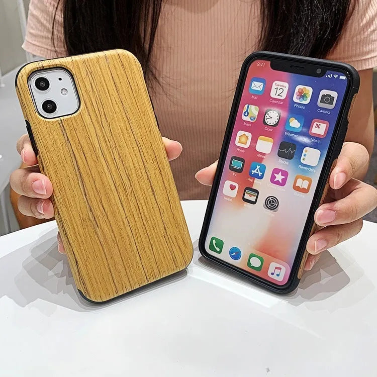 Wooden mobile phone back cover case for iPhone in natural wood finishes