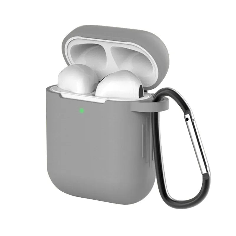 Silicone clamshell protective cover for Apple AirPods 1st and 2nd generation charging case