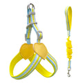 Nylon dog walking harness and leash set in multiple colours with adjustable sizing