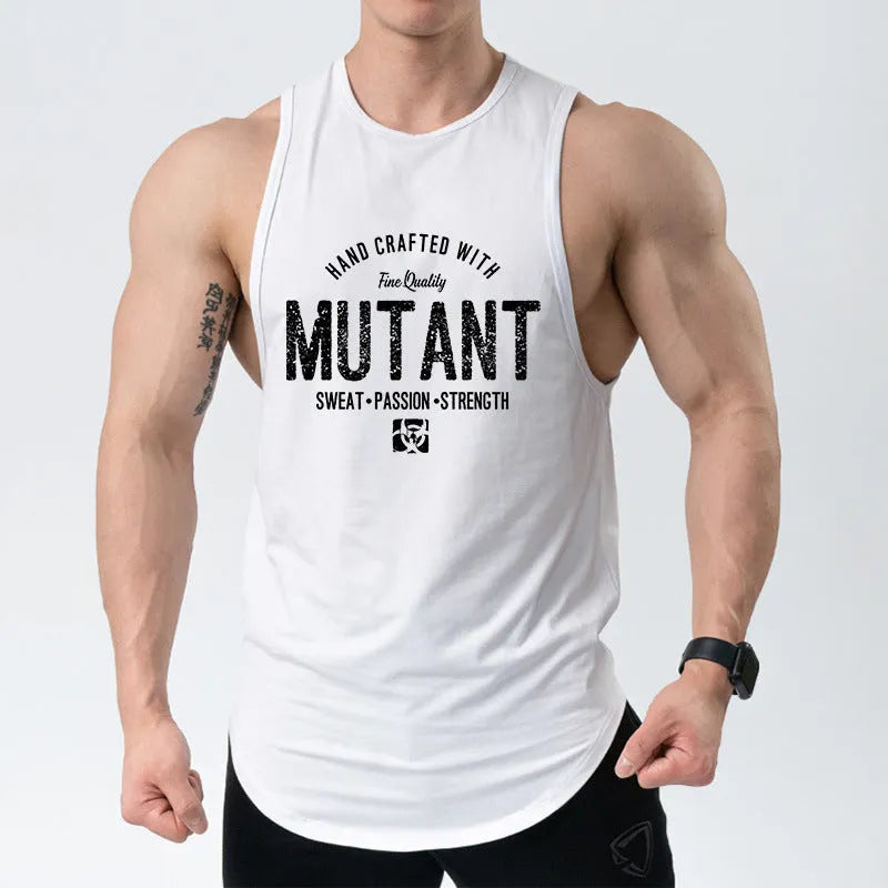 Loose fit sleeveless polyester training vest for gym workouts, shown in a colour option.