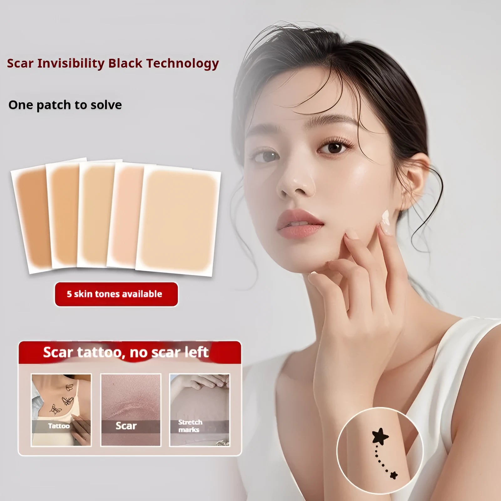 Tattoo Cover Concealer Brush makeup tool for covering skin imperfections, shown with colour options.