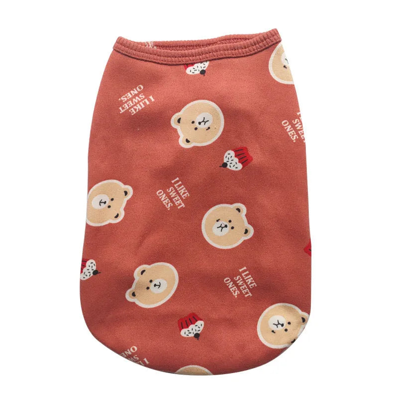 Blue dinosaur polyester plush pet vest for dogs in autumn winter on a neutral background