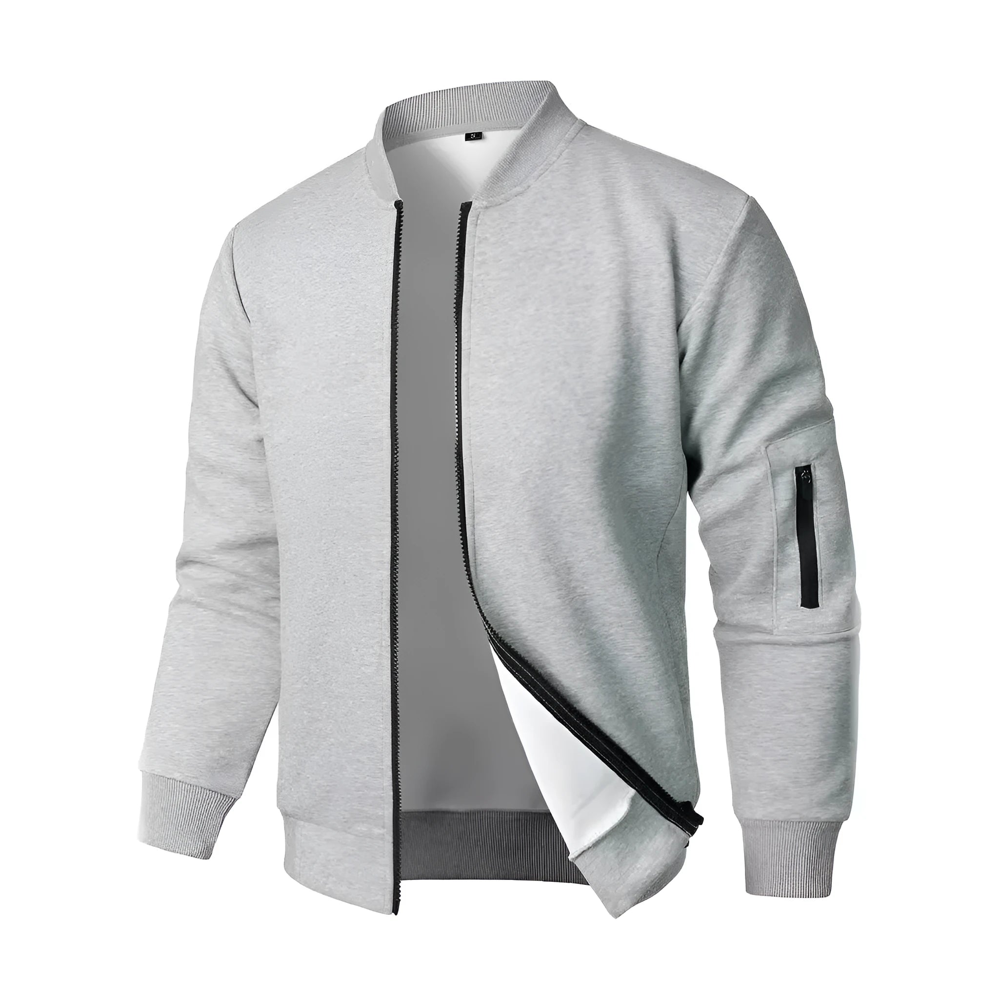 Men's knitted cotton jacket in loose fit business casual style with polyester lining