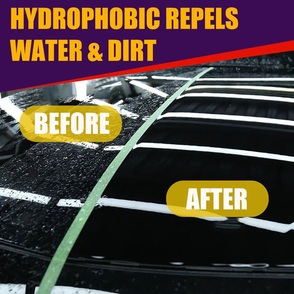 Purple automobile nano coating agent spray bottle in 100ml size for car maintenance.