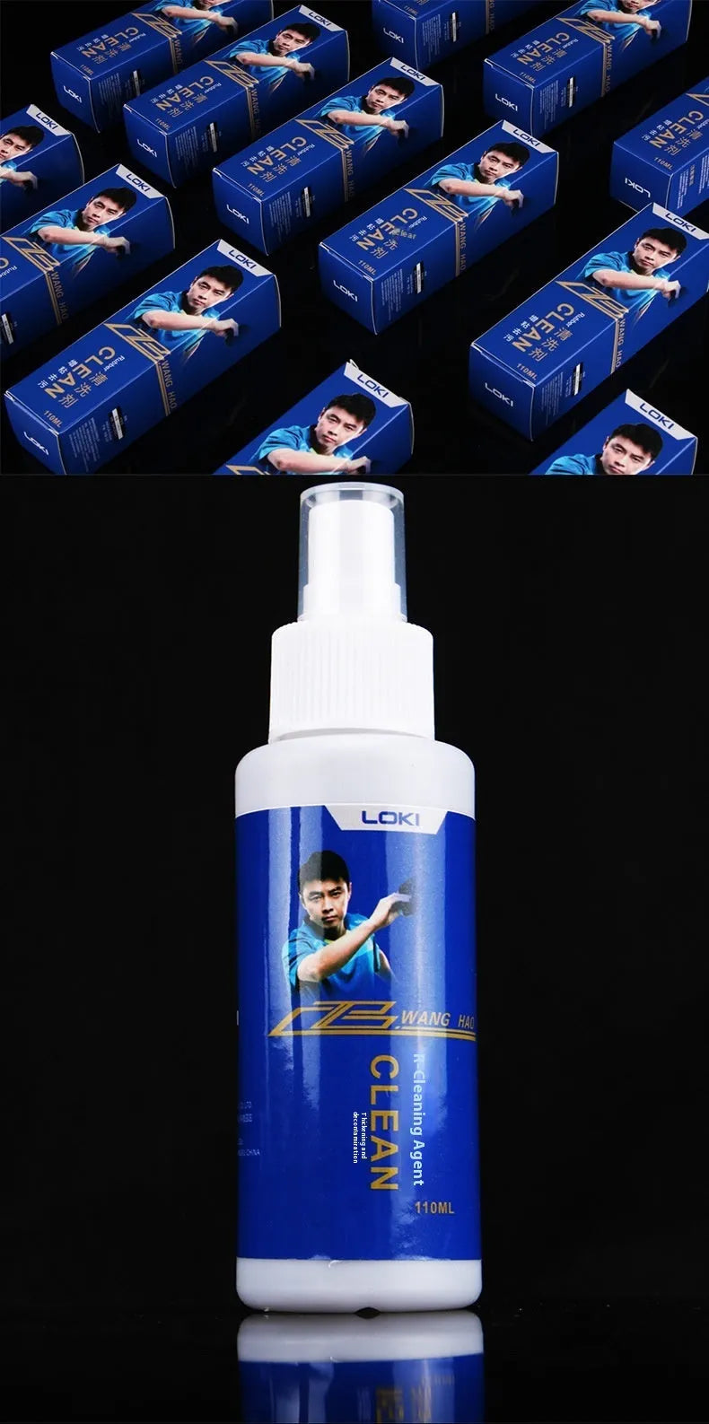 110ml table tennis bat rubber cleaner bottle with sponge applicator for racket maintenance